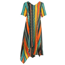 2020 new summer Bohemian beach resort dress chiffon printed silk dress